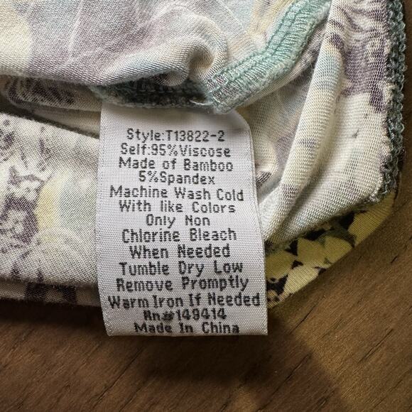 Johnny Was Millay Favorite Printed Tee Bamboo Floral Size XL - Picture 5 of 5